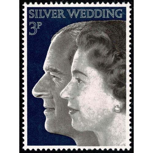1972 Royal Silver Wedding 3p MISSING ALL OVER PHOSPHOR. SG 916 var