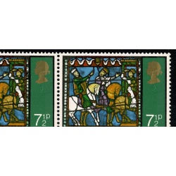 1971 Christmas 7½p. EMBOSSING SHIFT. Cylinder block. SG 896 var.