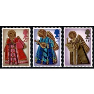 1972 Christmas. Set of 3 values MISSING PHOSPHOR. SG 913-915y