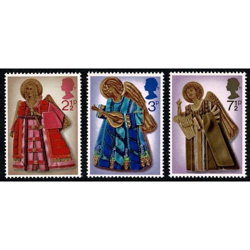 1972 Christmas. Set of 3 values MISSING PHOSPHOR. SG 913-915y