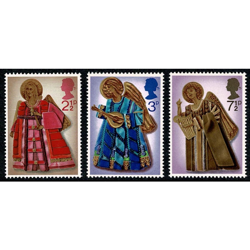 1972 Christmas. Set of 3 values MISSING PHOSPHOR. SG 913-915y