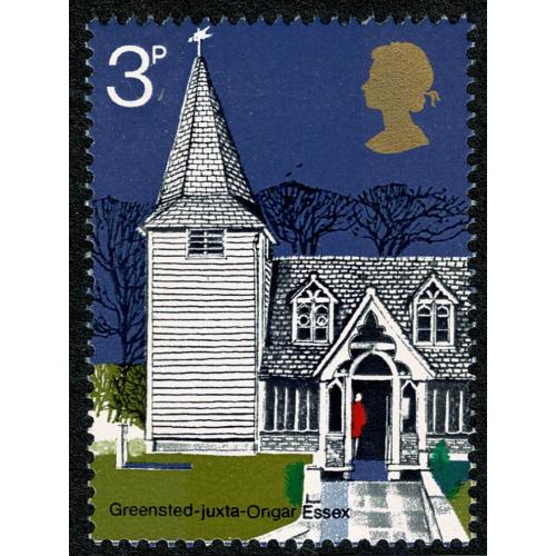 1972 Churches 3p. MISSING EMBOSSING SG 904c