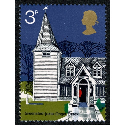 1972 Churches 3p. MISSING PHOSPHOR & EMBOSSING SG 904yb