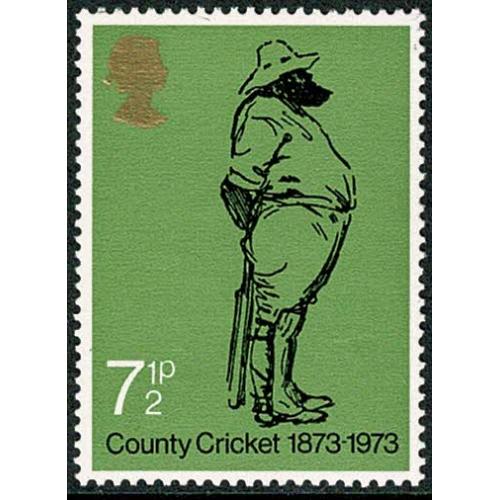 1973 Cricket  7½p MISSING  ALL OVER PHOSPHOR. SG 929 var