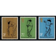 1973 Cricket. Set of 3 values with TWO PHOSPHOR BANDS instead of AOP.