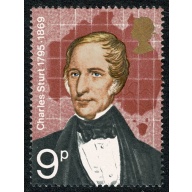 1973 British Explorers 9p. MISSING EMBOSSING SG 927e