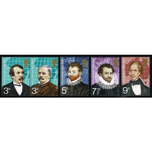 1973 British Explorers set of 5 values MISSING  ALL OVER PHOSPHOR. SG 923-927 var