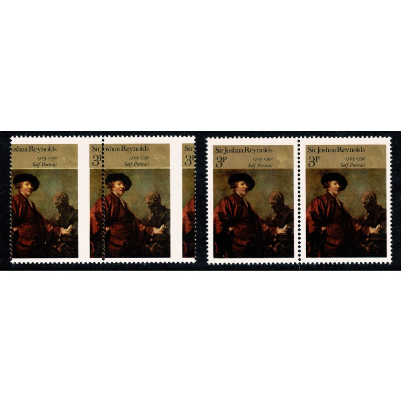 1971 Paintings 3p. SHIFT OF VERTICAL PERFORATIONS. SG 931 var.