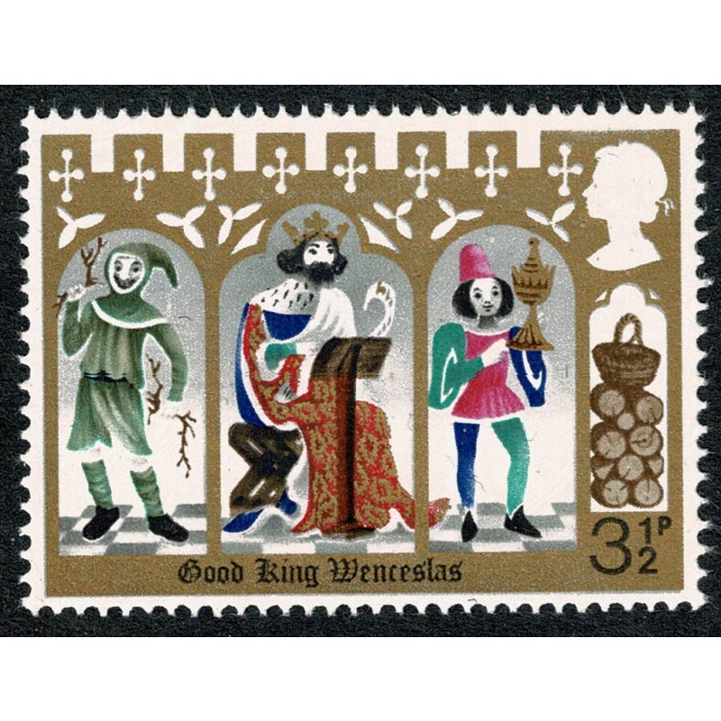 1973 Christmas 3½p (PVAD gum) MISSING SALMON PINK. SG 948c.