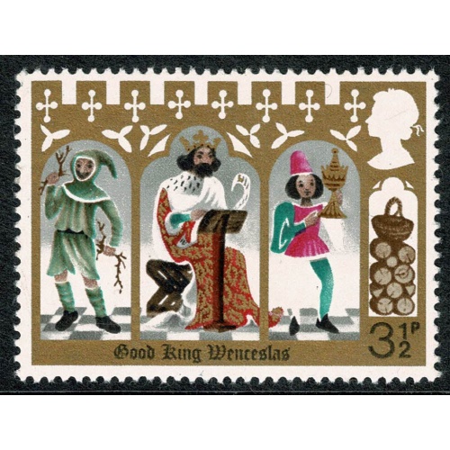 1973 Christmas 3½p (PVAD gum) MISSING BLUE. SG 948d.