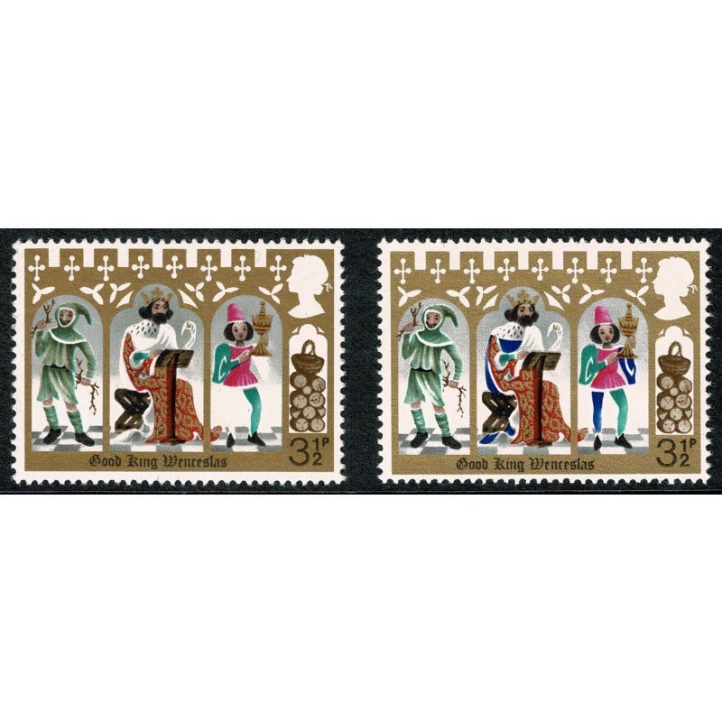 1973 Christmas 3½p (PVAD gum) MISSING BLUE. SG 948d.