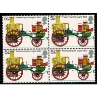 1974 Fire Service 5½p  MISSING  ALL OVER PHOSPHOR. Block of four. SG 951 var