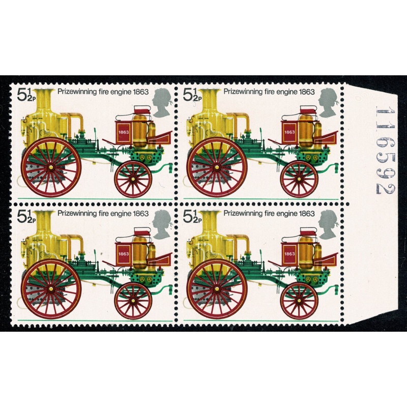 1974 Fire Service 5½p  MISSING  ALL OVER PHOSPHOR. Marginal lock of four. SG 951 var