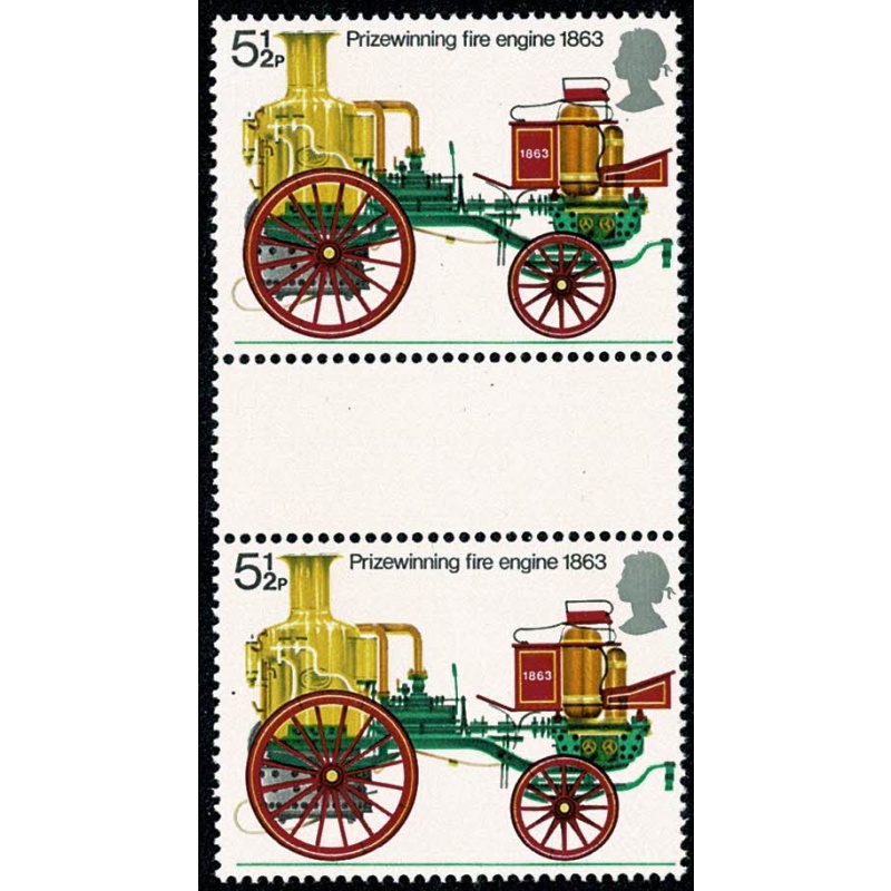 1974 Fire Service 5½p  MISSING  ALL OVER PHOSPHOR. Gutter pair. SG 951 var