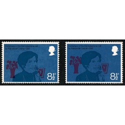 1976 Telephone Centenary 8½p. SHIFT OF DEEP ROSE. SG 997 var