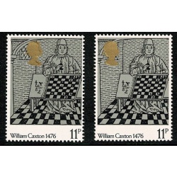 1976 Printing 11p. 6mm SHIFT OF GOLD & loss of embossing synchronisation. SG 1016 var.