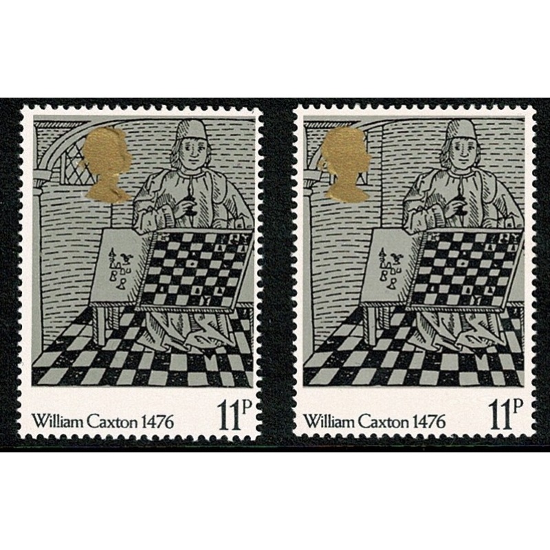 1976 Printing 11p. 6mm SHIFT OF GOLD & loss of embossing synchronisation. SG 1016 var.