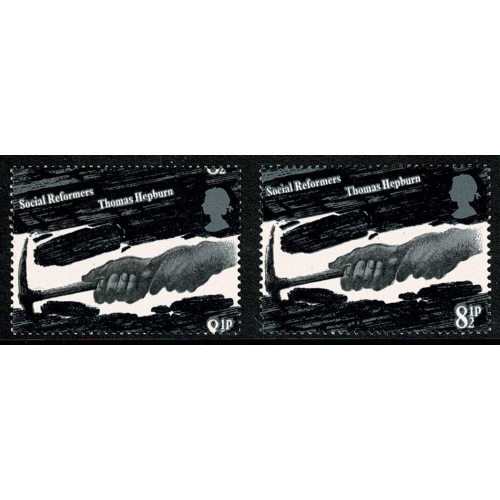 1976 Reformers 8½p. SHIFT OF HORIZONTAL PERFORATIONS. SG 1001 var