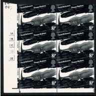 1976 Reformers 8½p. SHIFT OF GREY BLACK (moving hands).  Cylinder block. SG 1001 var