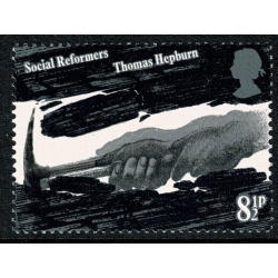 1976 Reformers 8½p. SHIFT OF GREY BLACK (moving hands). SG 1001 var