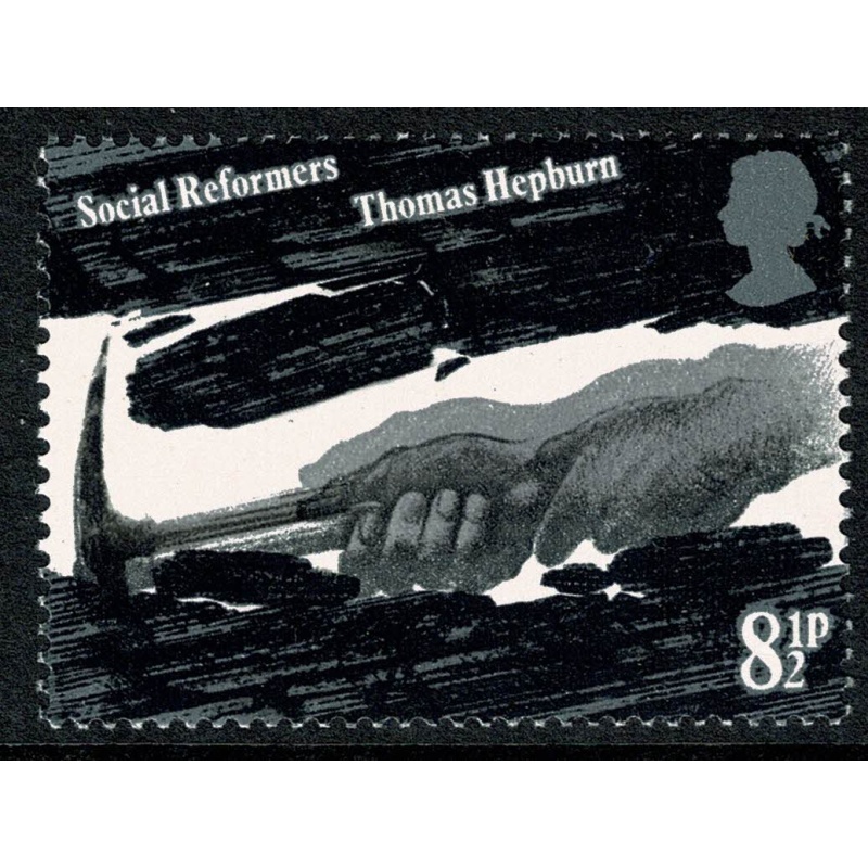 1976 Reformers 8½p. SHIFT OF GREY BLACK ("moving hands"). SG 1001 var