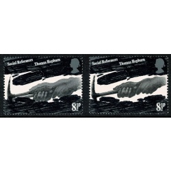 1976 Reformers 8½p. SHIFT OF GREY BLACK ("moving hands"). SG 1001 var