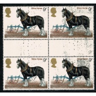 1978 Horses 9p. "Transfer Print" Error. SG 1063 var