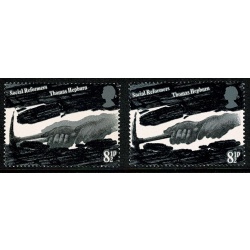 1976 Reformers 8½p. SHIFT OF GREY BLACK ("moving hands"). SG 1001 var