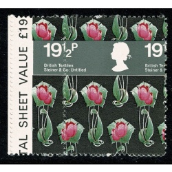 1982 Textiles 19½p.  SHIFT OF VERTICAL PERFORATIONS. SG 113 var.