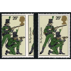 1983 British Army Uniforms 26p. PERFORATION SHIFT. SG 1220 var.