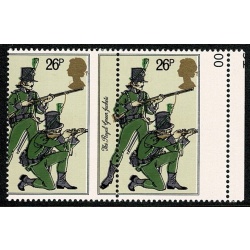 1983 British Army Uniforms 26p. PERFORATION SHIFT. SG 1220 var.