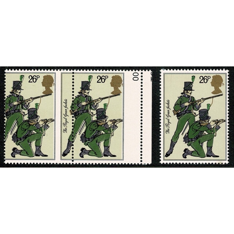 1983 British Army Uniforms 26p. PERFORATION SHIFT. SG 1220 var.