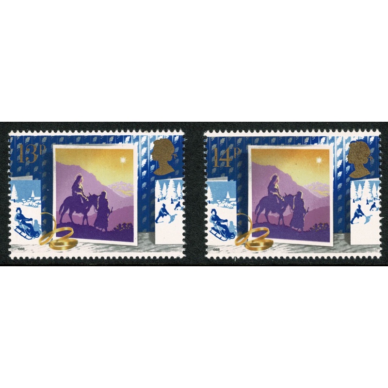 1998 Christmas. Error "13p value" instead of 14p. SG 1414a