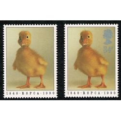 1990 RSPCA 34p. MISSING SILVER. SG 1481a