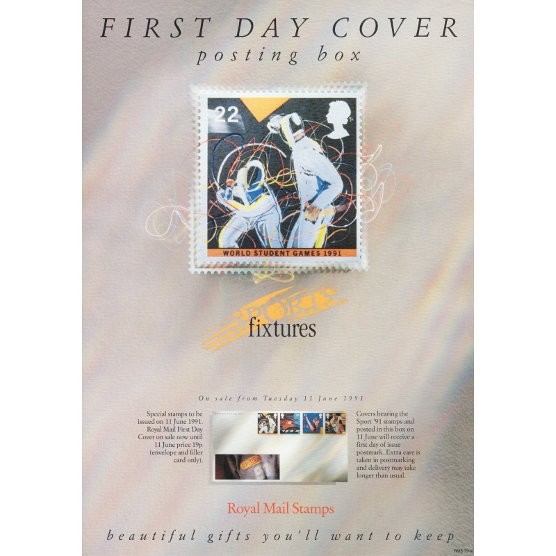 Royal Mail A3 Poster promoting 1991 World Student Games stamp issue. Serial No. RMS 791e. This item for Sale only to UK