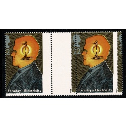 1991 Scientific Achievements 22p. PERFORATION SHIFT gutter pair. SG 1546 var.