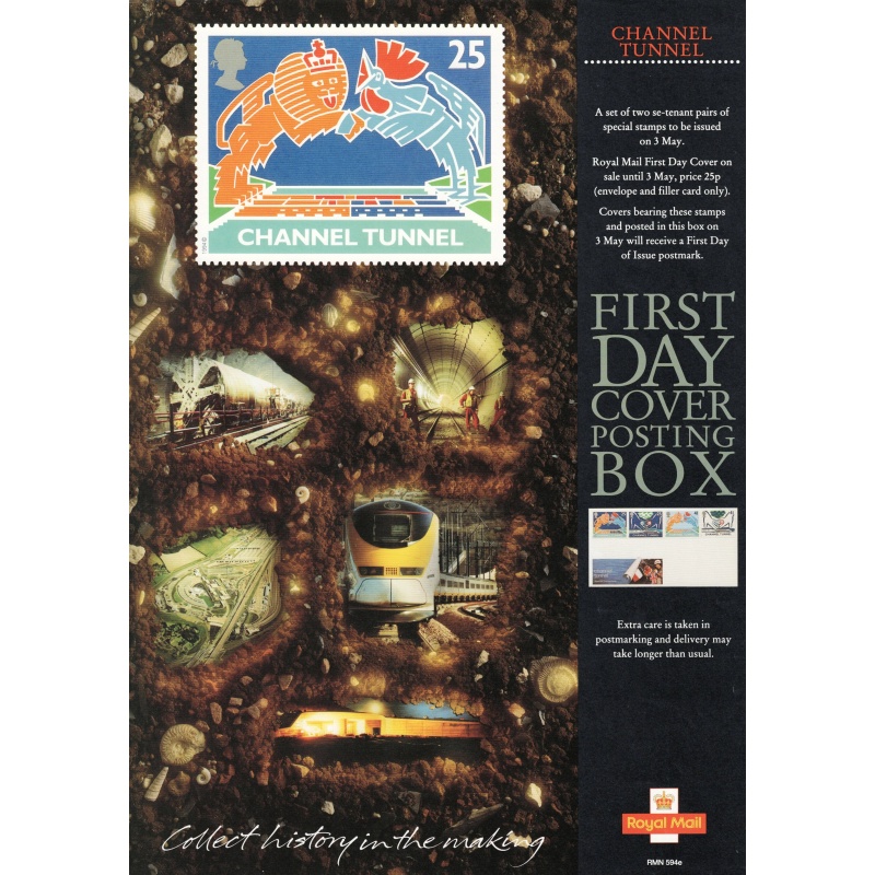 Royal Mail A3 Poster promoting 1994 Channel Tunnel Issue. Serial No. RMN 594e This item for Sale only to UK