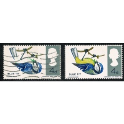 1966 Birds 4d (phos). Used single MISSING GREENISH YELLOW. SG 697pd. Scarce.