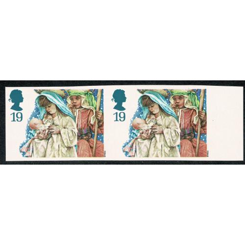 1994 Christmas IMPERFORATE HORIZONTAL PAIR  SG 1843a