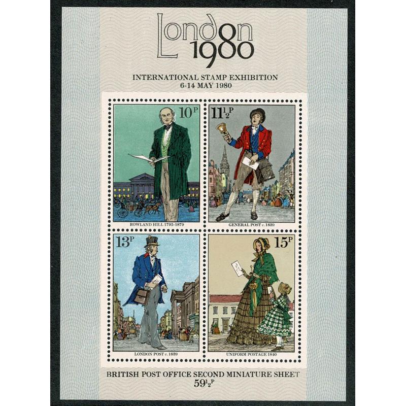 1979 Rowland Hill Miniature Sheet. MISSING GOLD SG MS1099c