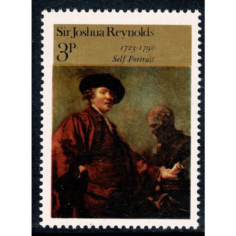 1973 Paintings 3p. MISSING GOLD & EMBOSSING SHIFT. SG 931a var