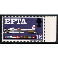1967 EFTA 1/6 (phos). MISSING BLUE-GREY. SG 716pd