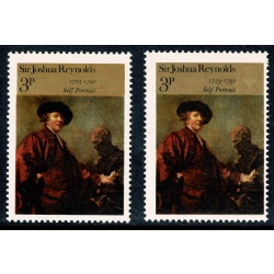 1973 Paintings 3p. MISSING GOLD & EMBOSSING SHIFT. SG 931a var