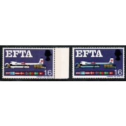 1967 EFTA 1/6 (phos). MISSING BLUE-GREY. SG 716pd
