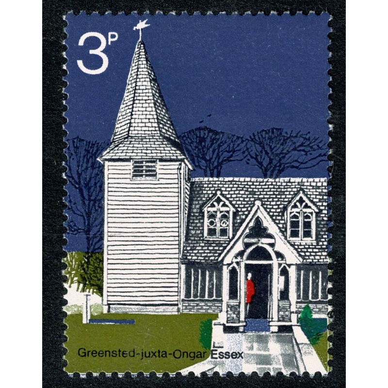 1972 Churches 3p. MISSING GOLD & MISSING PHOSPHOR. SG 904ya