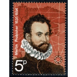 1972 Polar Explorers 5p. MISSING GOLD and MISSING PHOSPHOR. SG 898ya