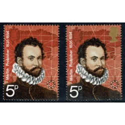 1972 Polar Explorers 5p. MISSING GOLD and MISSING PHOSPHOR. SG 898ya