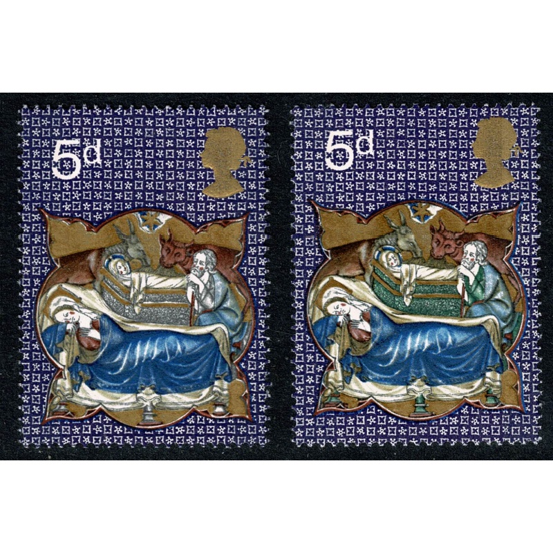 1970 Christmas 5d. MISSING EMERALD GREEN. SG 839b