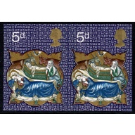 1970 Christmas 5d. IMPERFOATE HORIZONTAL PAIR. SG 839c