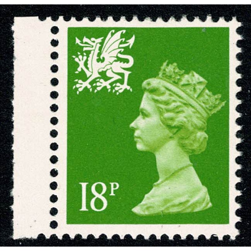 18p bright green FCP/PVA. MISSING PHOSPHOR.  Ex DP181 SG W49ly